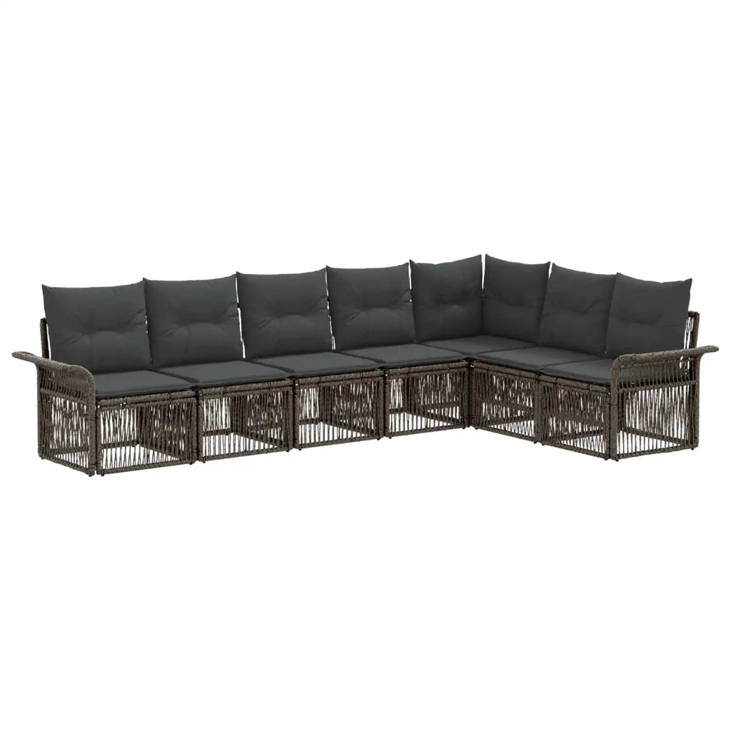 Set Divano da Giardino 7 pcs Grigio polyrattan 3434840