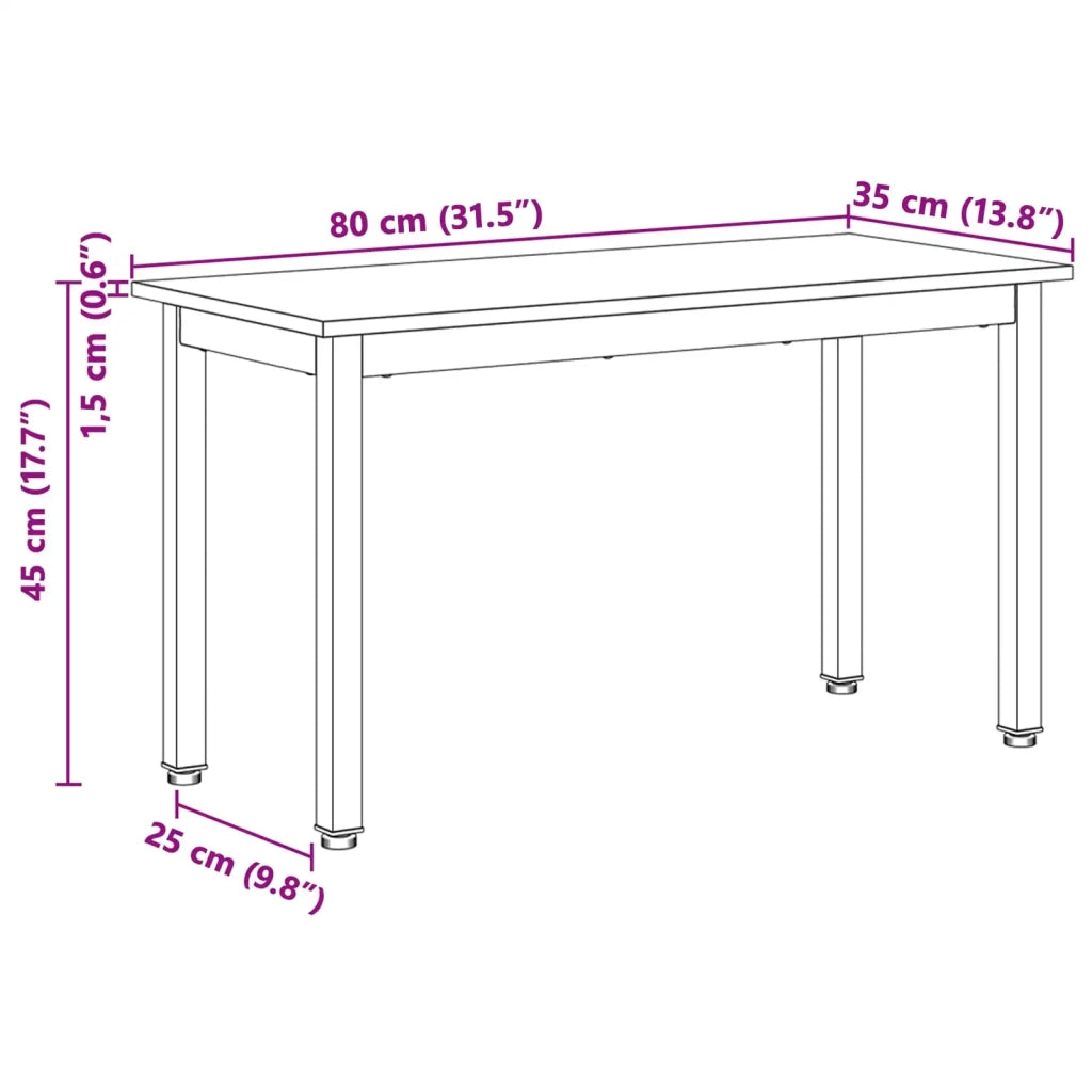 panchina Naturale 80 x 35 x 45 cm Pino massello CFW1606784