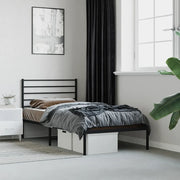 Giroletto con Testiera-Struttura Letto con testiera in Metallo Nero 90x200 cm 369564