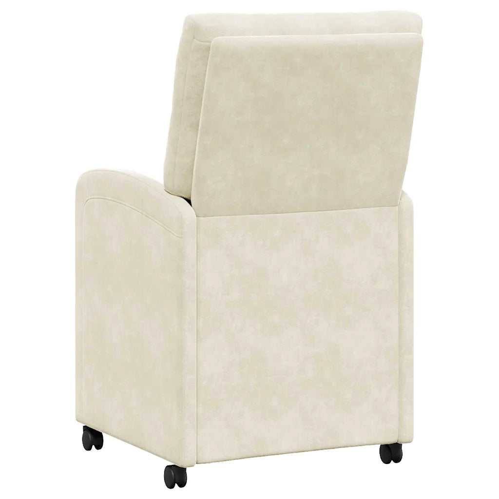 Sedie da Pranzo con Ruote 2 pcs Crema 58 x 67 x 97 cm Velluto 42017873