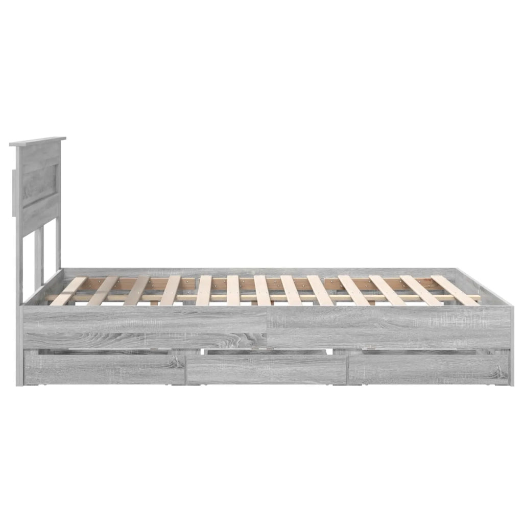 Struttura del letto con cassetto Grigio Sonoma 150 x 200 cm 3409842