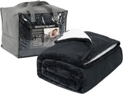 Coperta Ponderata per Adulti, Coperta Appesantita Double Face in Flanella e Lana d'Agnello, 9 kg 150x200 cm, Coperta Pesata Terapeutica per il Sonno, con Perle di Vetro, Grigio