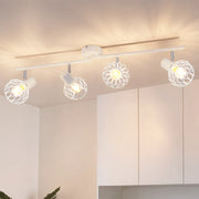 ZMH Faretto da soffitto 4 Luci Bianco E14 Metall Orientabile Moderni per Soggiorno Cucina Corridoio Senza Lampadina