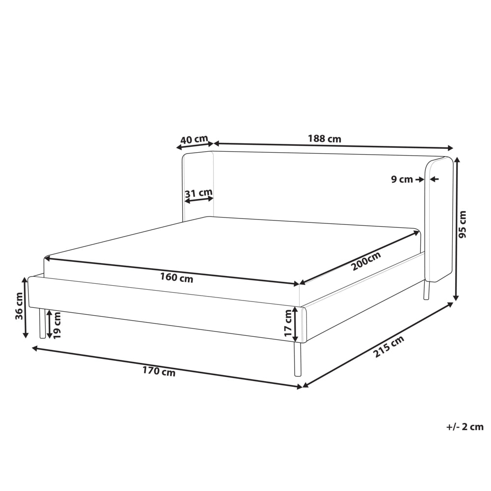 Letto con rete a doghe velluto tortora 160 x 200 cm testiera e gambe nere camera da letto soggiorno