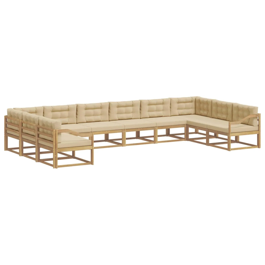 Set di divani da esterno 10 pz Bianco e Beige 3387122