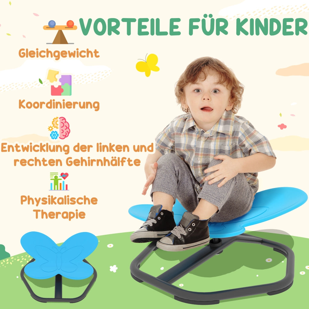 Sedia girevole per bambini a forma di farfalla ¨C zephmum ¨C blu
