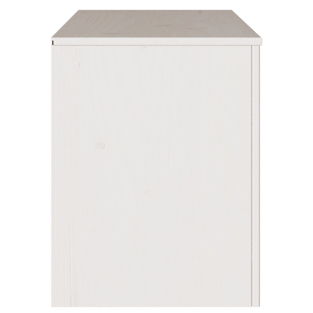 Mobile TV  "DRAMMEN" Bianco 99x43x55 cm Legno solido Pino
