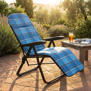 Poltrona Sdraio relax reclinabile in Tessuto Acciaio cm 155x60x60 - ANETTE