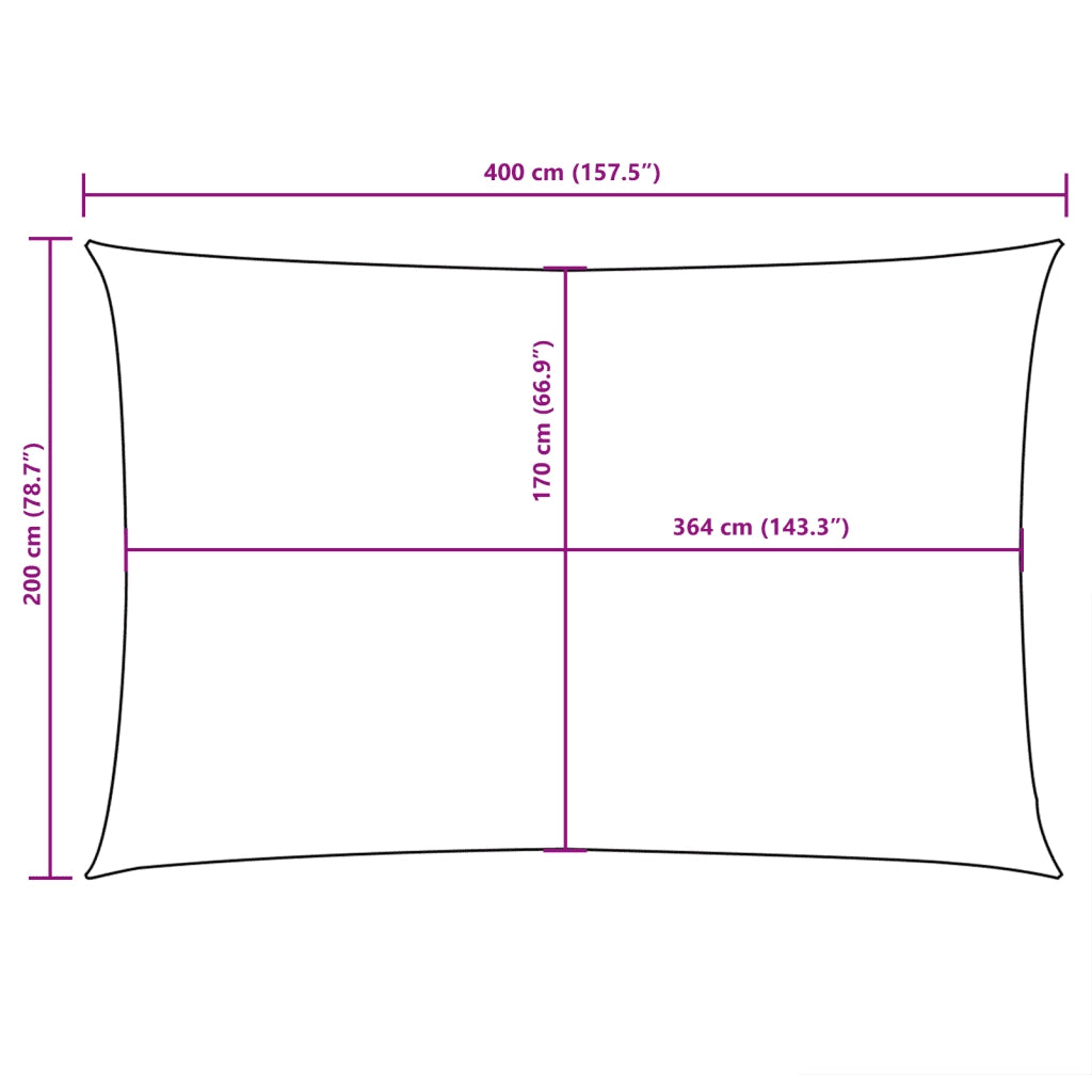 Parasole a vela | Telo Ombra | Vela da ombra Oxford Rettangolare 2x4 m Beige