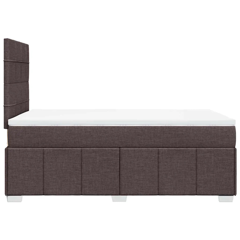 Giroletto a Molle con Materasso Marrone Scuro 120x190cm Tessuto