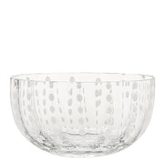 Zafferano Ciotola Perle Grande in Vetro Trasparente Artigianale, Design Elegante per Tavola, Realizzazione Manuale in Pasta Vitrea di Pregio