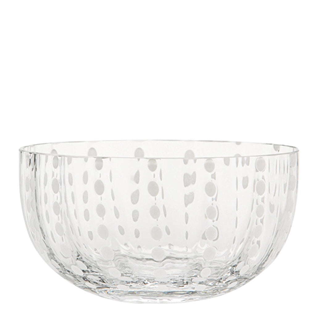 Zafferano Ciotola Perle Grande in Vetro Trasparente Artigianale, Design Elegante per Tavola, Realizzazione Manuale in Pasta Vitrea di Pregio