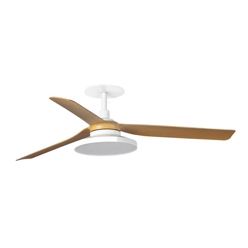 FARO Faro da soffitto Punt Tak M Recess Ø1300 bianco opaco pale finitura acero Acciaio e PC pale in ABS 3 pale 2700K FARO-33816R2W