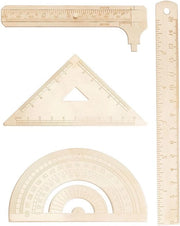 Set di linee geometriche metalliche - incluso lineare in ottone - bordo rettangolare 15 cm - lineare rettangolare 10 cm - lineare triangolare - arco di gradi - per disegno di ufficio ingegneristico