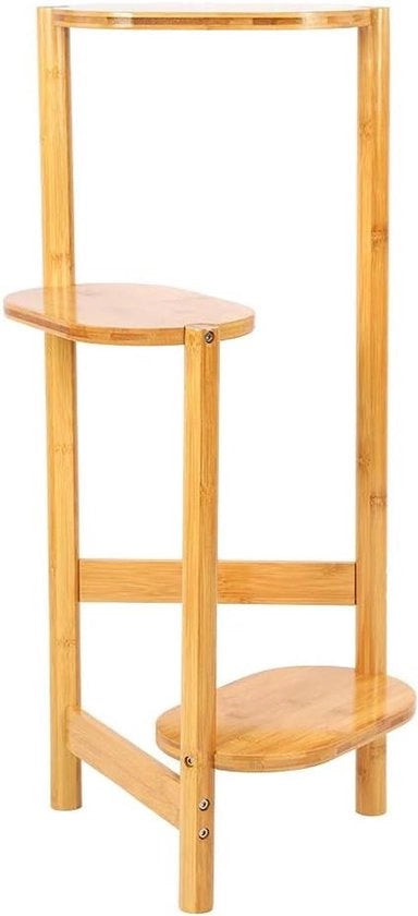 Supporto per Piante a 3 Livelli in Bambù per Piantoni 3 Piani 31,5x75cm (Colore Legno)