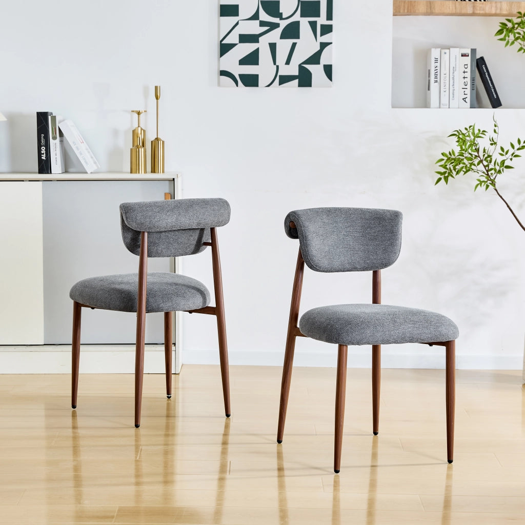 Sedia da Pranzo Imbottita senza Braccioli con Schienale Curvo ¨C MINIMAL ¨C Tessuto