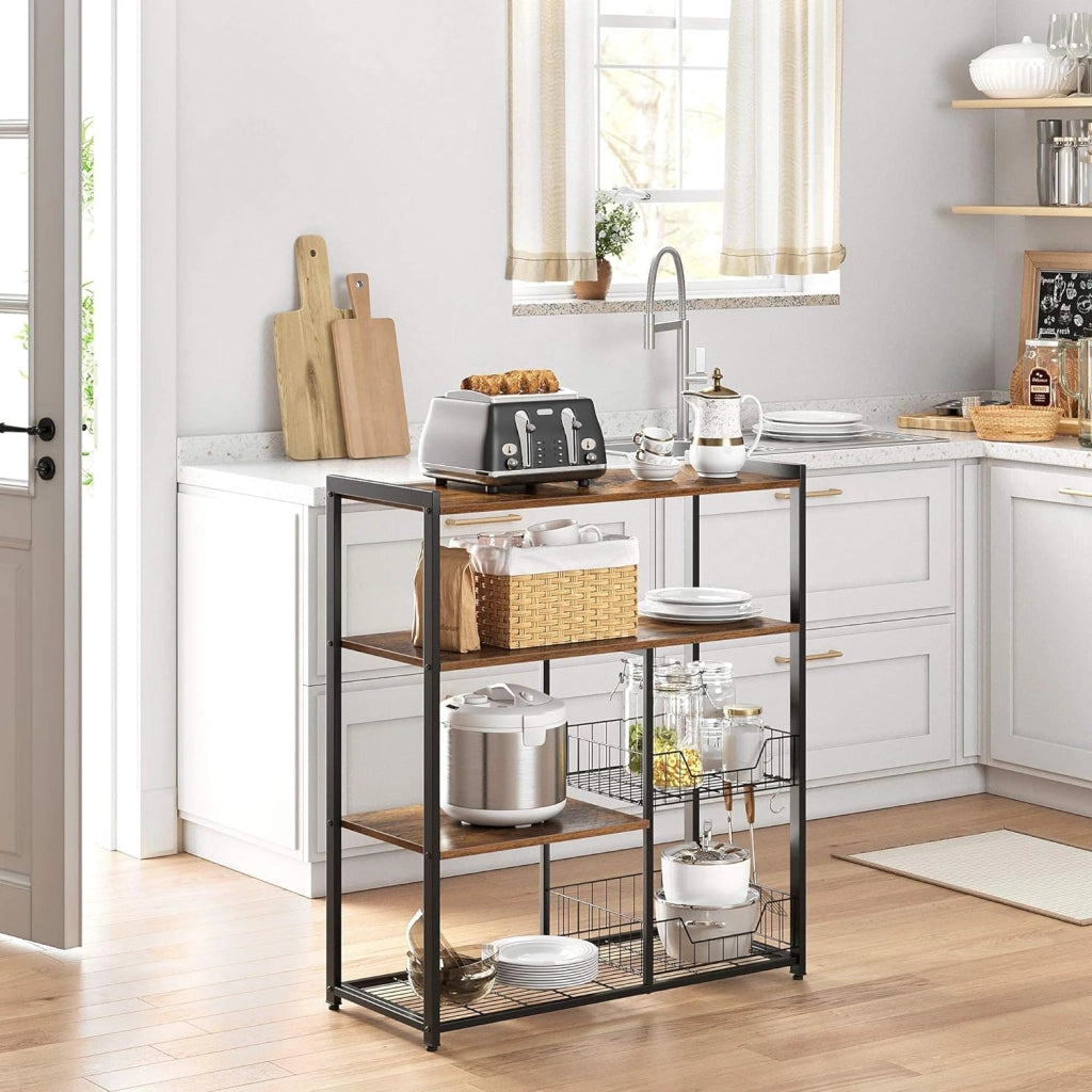 Scaffalatura per isola da cucina VALORA stile loft marrone rustico KKS96X