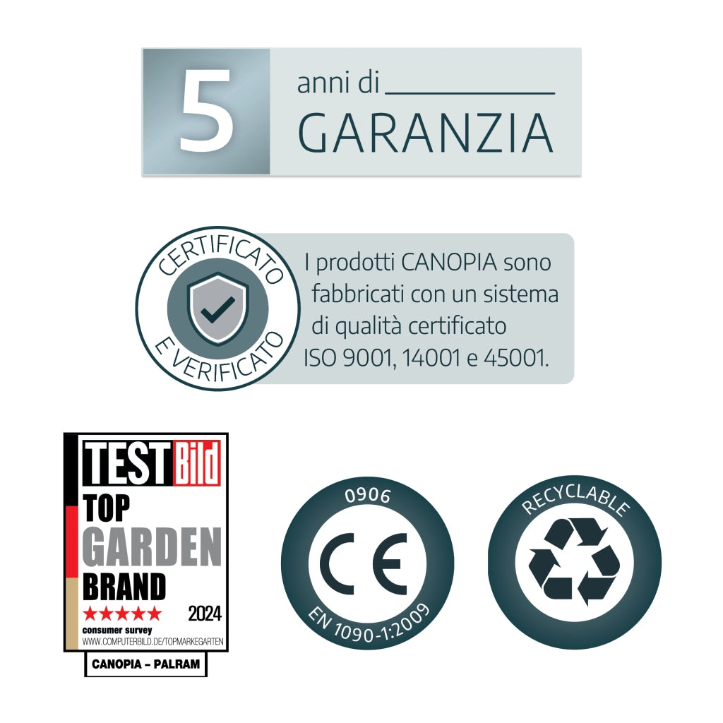 Canopia Bella Doppio Strato Serra Da Giardino in Policarbonato 964X244X219 cm Argento