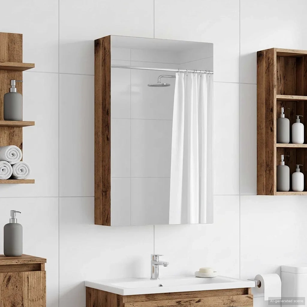 Mobiletto per specchio da bagno Legno vecchio 30 x 10,5 x 50 cm
