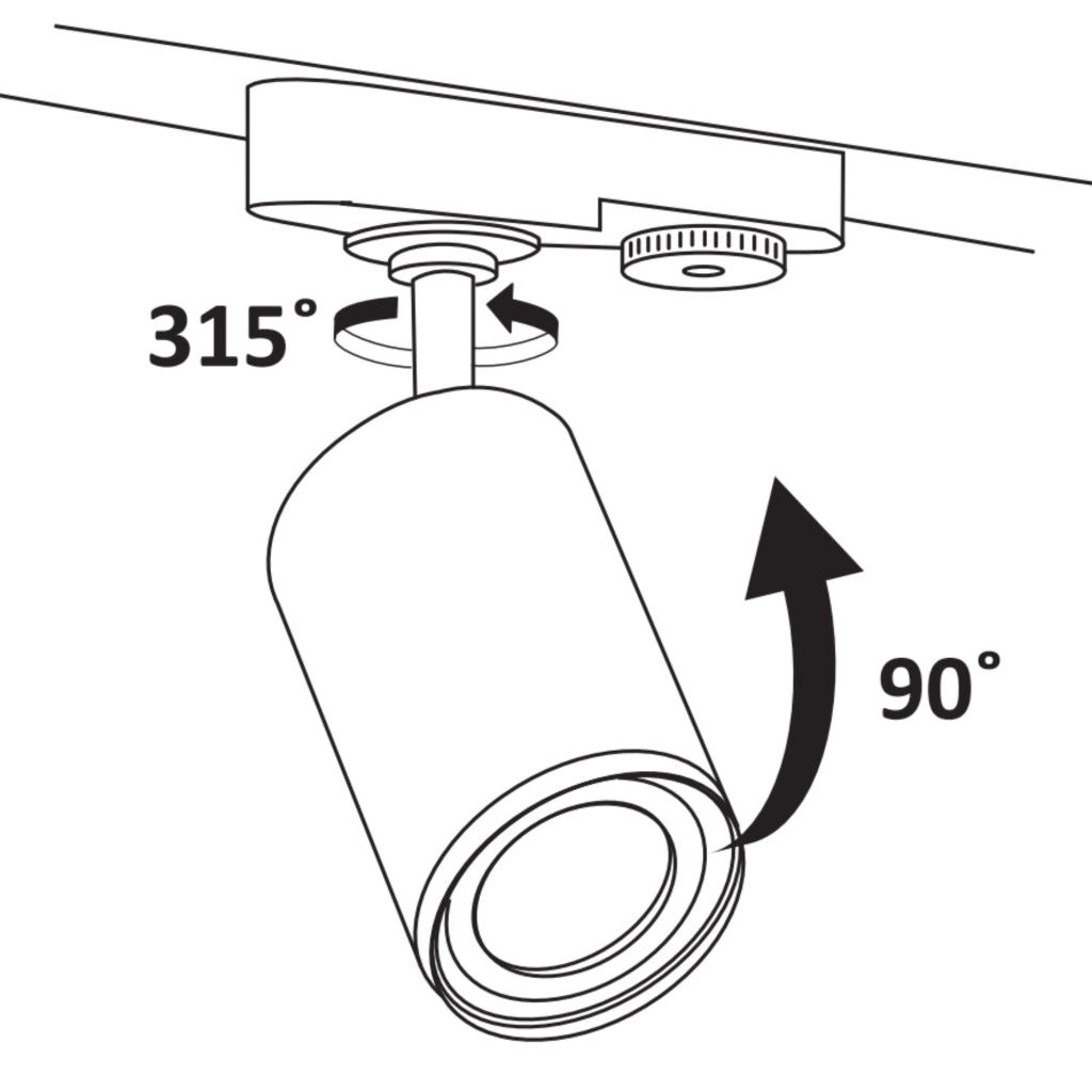 Faretto su binario bianco GU10 1 luce Paris Polux 321602