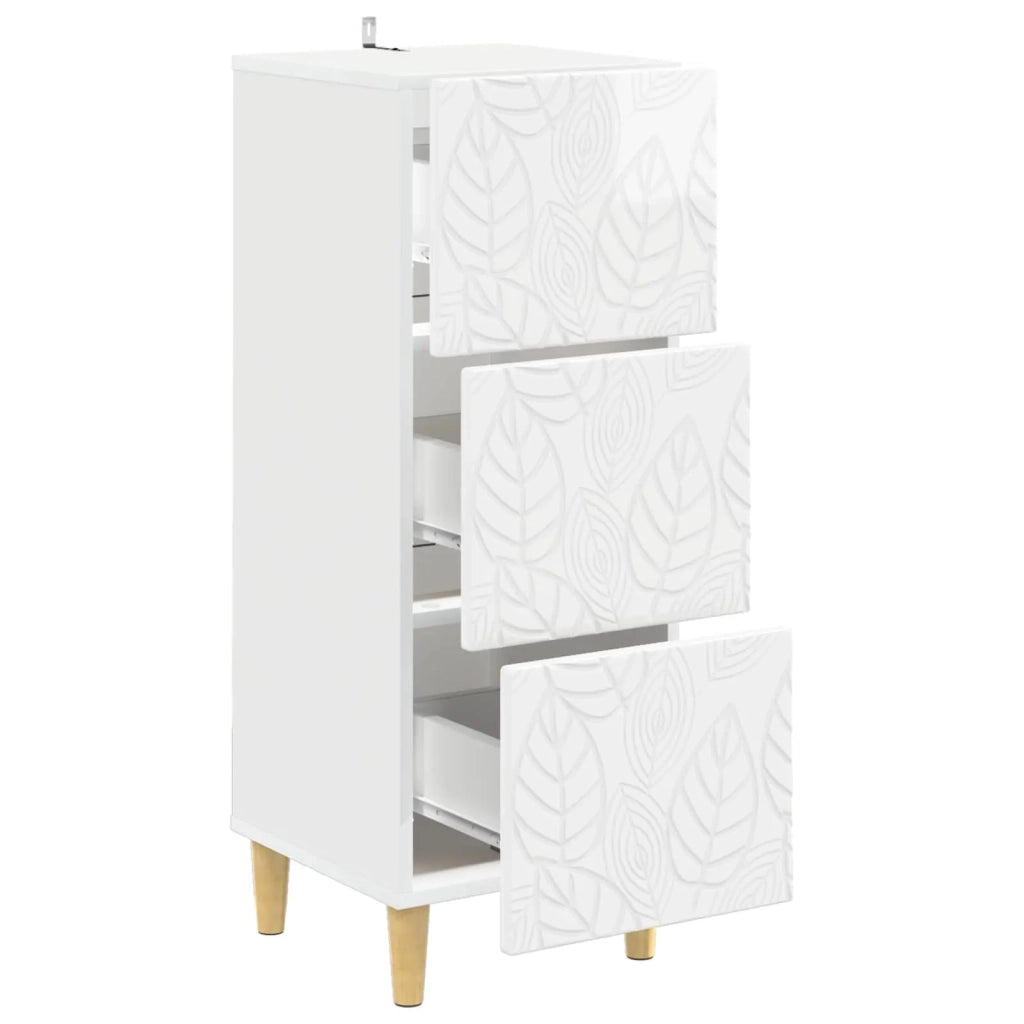 Mobile con Cassetti Bianco Lucido 33 x 34,5 x 90 cm