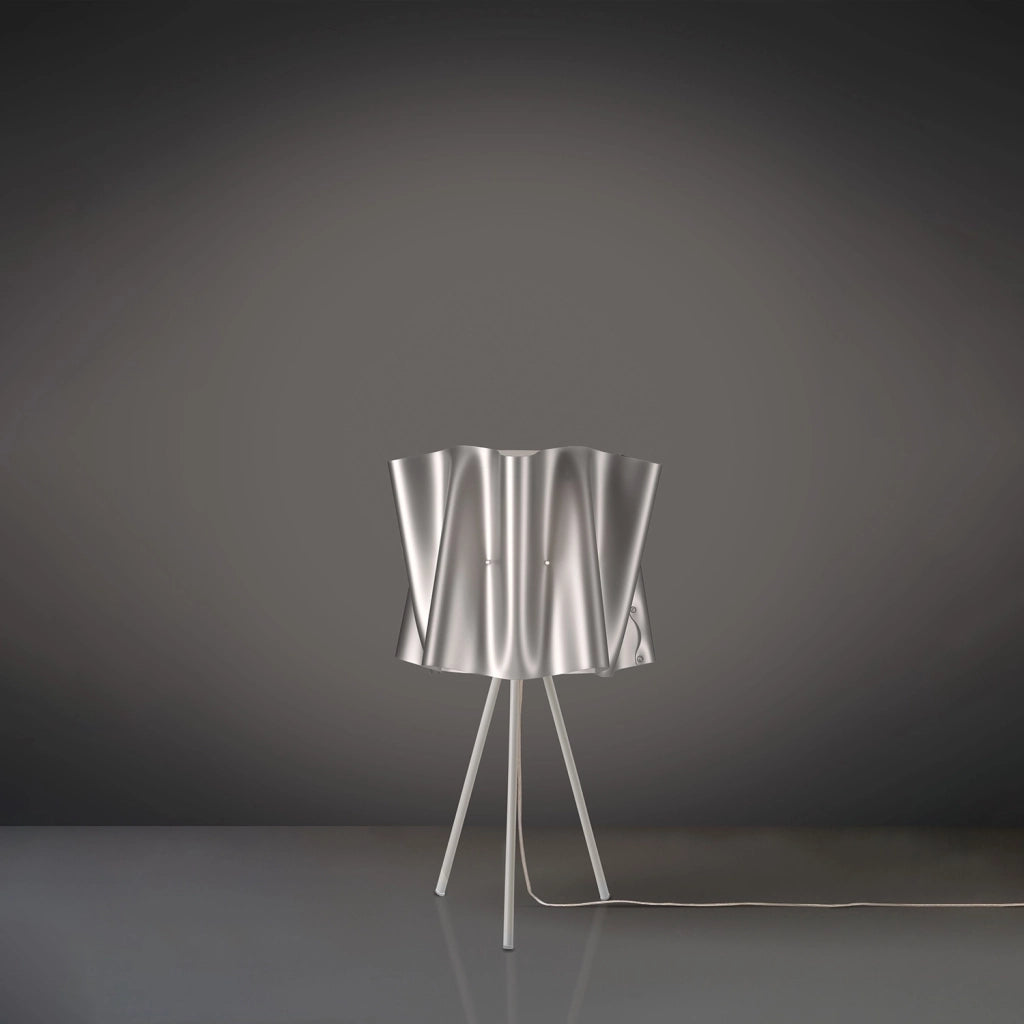 Lampada Da Scrivania Moderna 3 Piedi Folio Polilux ® Argento Metallo 1 Luce E27