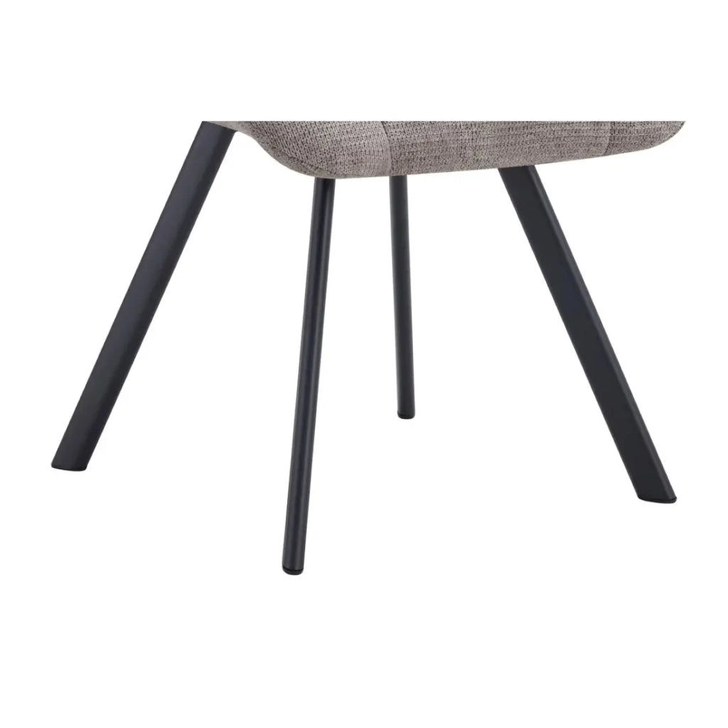 Set di 2 sedie VELMA – Tessuto grigio chiaro – Gambe in metallo – Design moderno – Eleganza morbida e luminosa