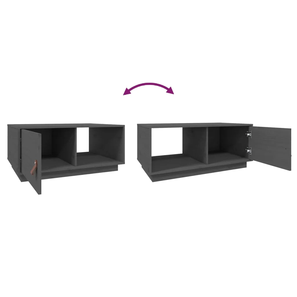 Tavolino da salotto | Tavolino da caff¨¨ | Tavolino da Soggiorno Grigio 80x50x35,5 cm Legno Massello di Pino