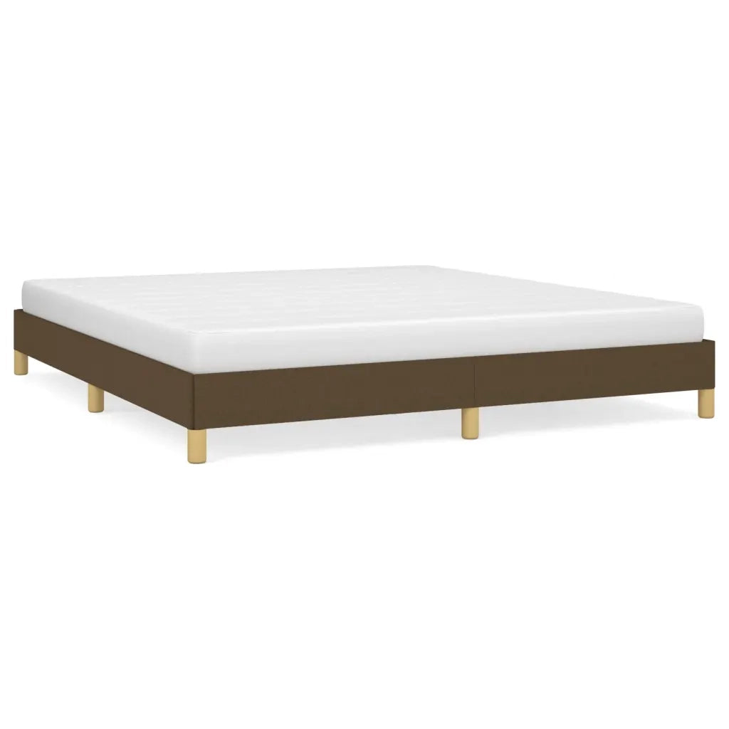 Letto matrimoniale | Letto per adulti | Giroletto senza Materasso Marrone Scuro 180x200 cm Tessuto
