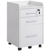 Cassettiera Portadocumenti da Ufficio 39,2x40x65,4 cm 3 Cassetti  Bianca