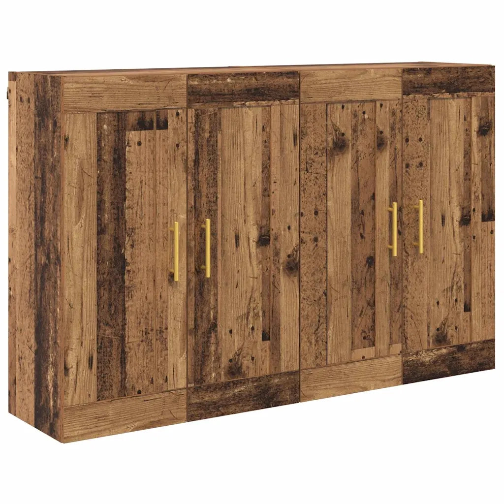 Mobile a muro 2 pcs Legno vecchio 69,5 x 34 x 90 cm 3415561