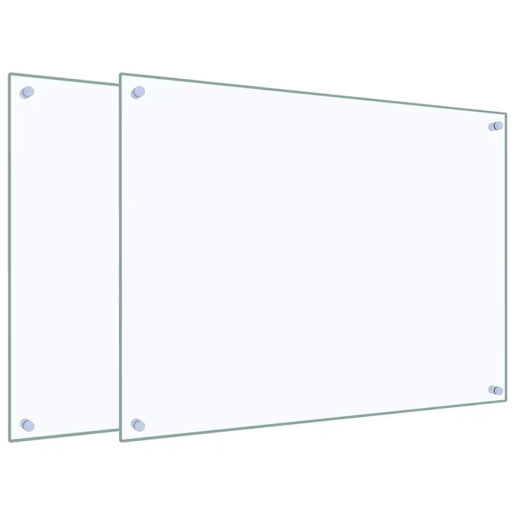 Paraschizzi per Cucina 2 pz Trasparente 80x60cm Vetro Temperato CFW5362155