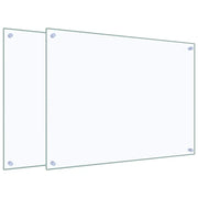 Paraschizzi per Cucina 2 pz Trasparente 80x60cm Vetro Temperato CFW5362155