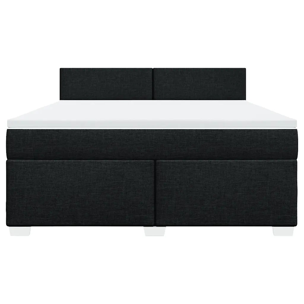 Giroletto a Molle con Materasso Nero 180x200 cm in Tessuto
