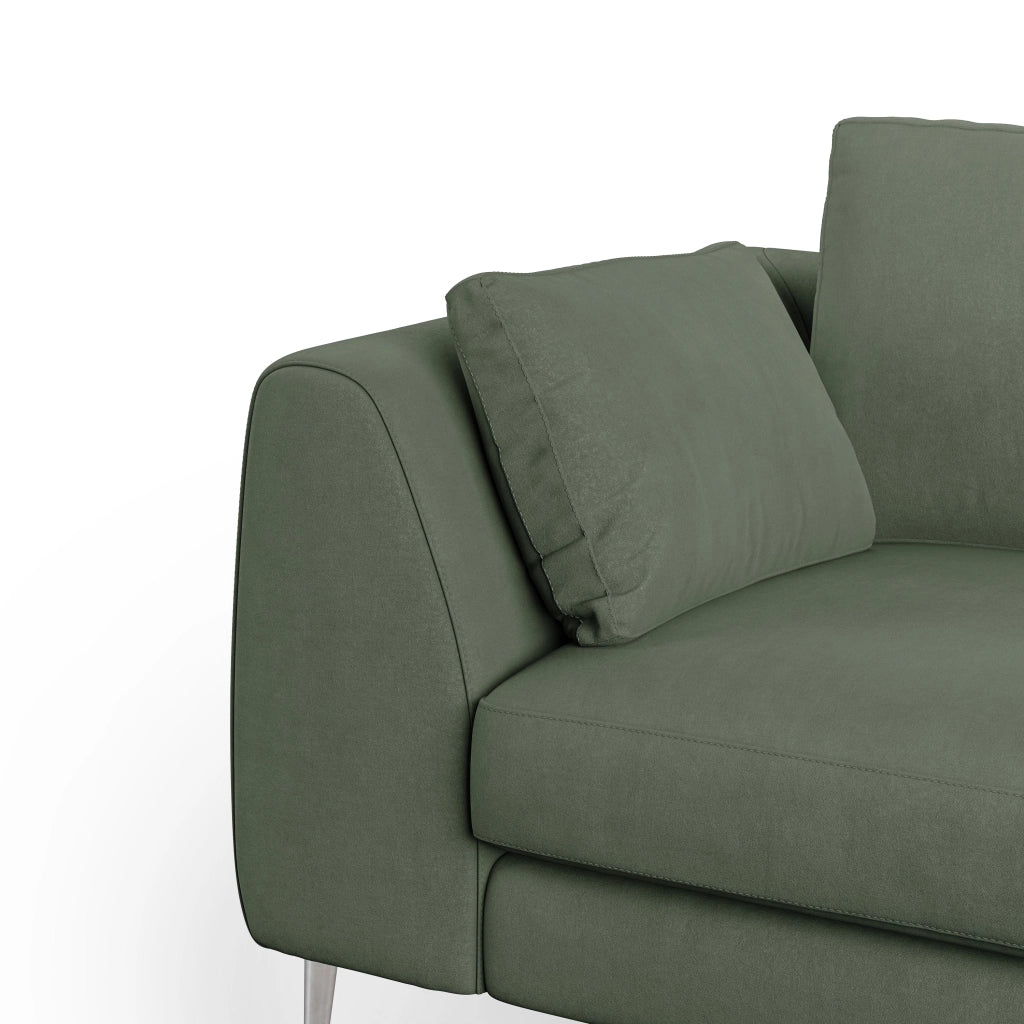 Plano Divano moderno in microfibra tecnica smacchiabile T11 176 cm verde