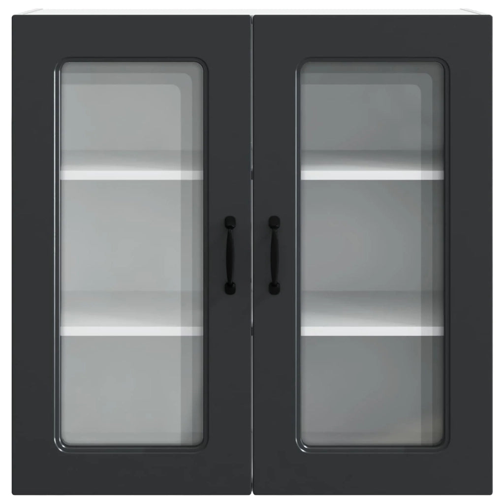 Mobile da cucina dal design elegante e spazioso 80 x 31 x 80 cm in legno composito nero 02_0053744