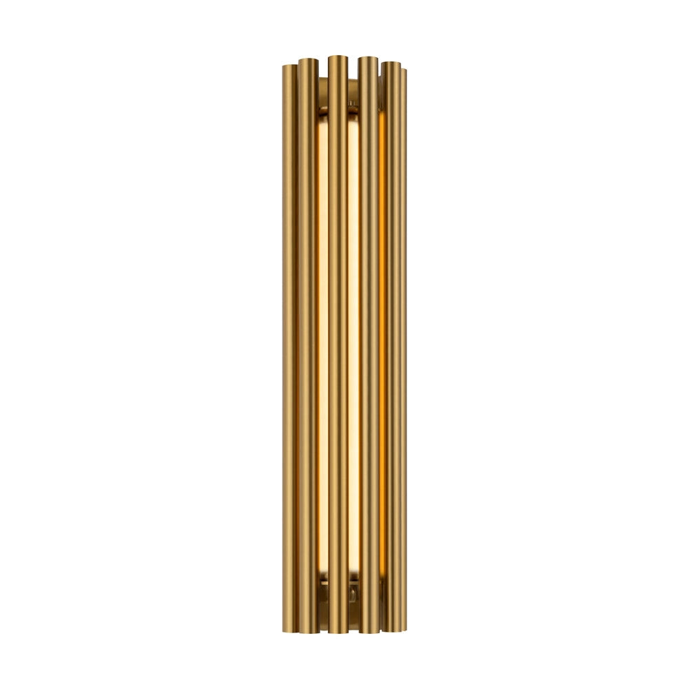 Applique Contemporanea Sonata Led Alluminio Ottone Diffusore Vetro Oro