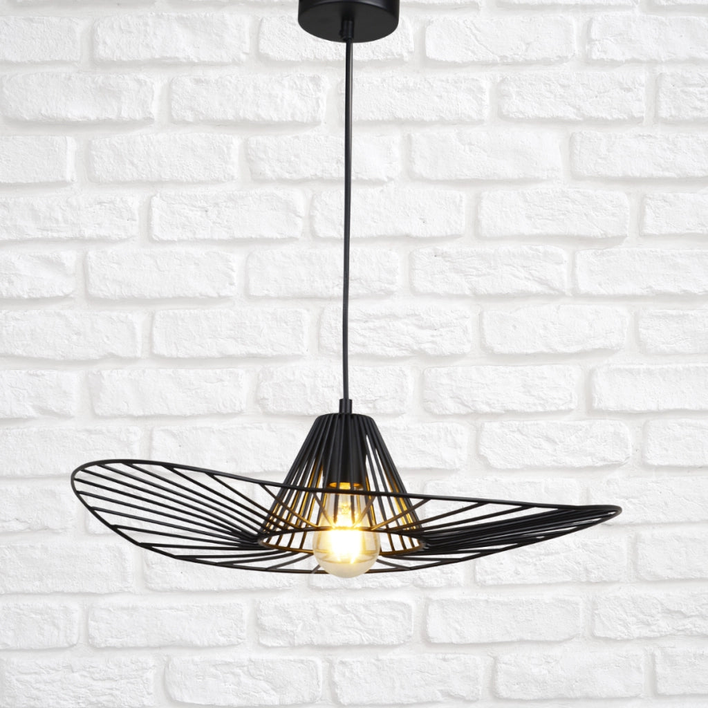 Lampada a sospensione ABANO nera 1xE27 in metallo Polux