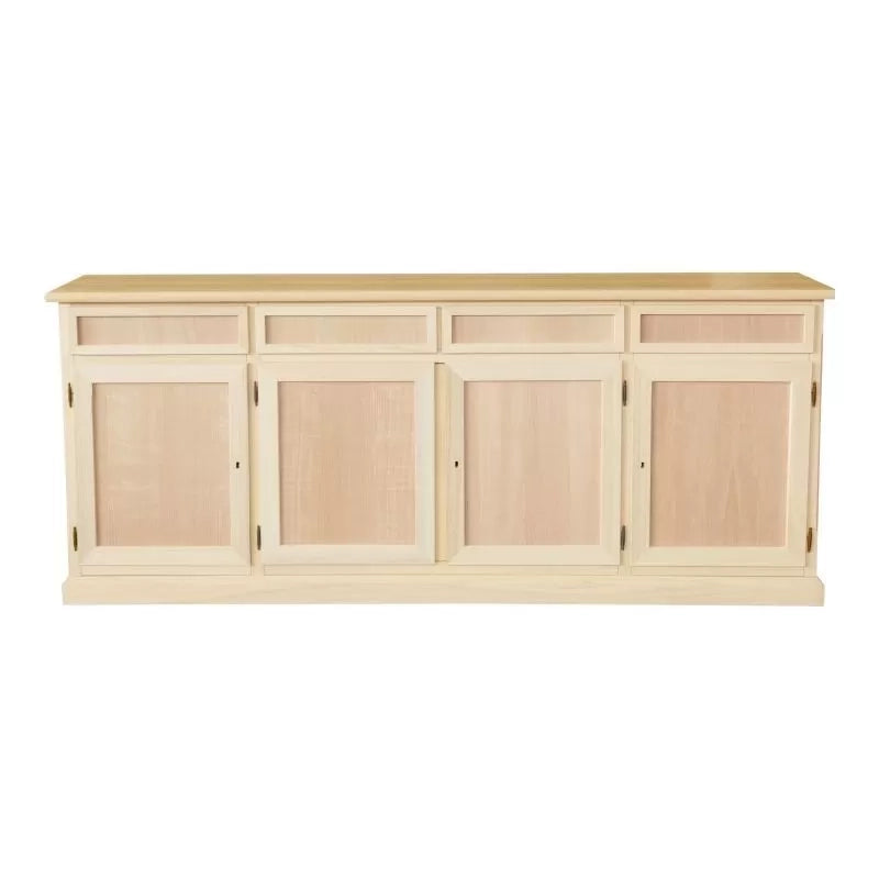 Madia credenza in legno grezza 4 ante l.205 p.42 h.86 - Mobili 2G