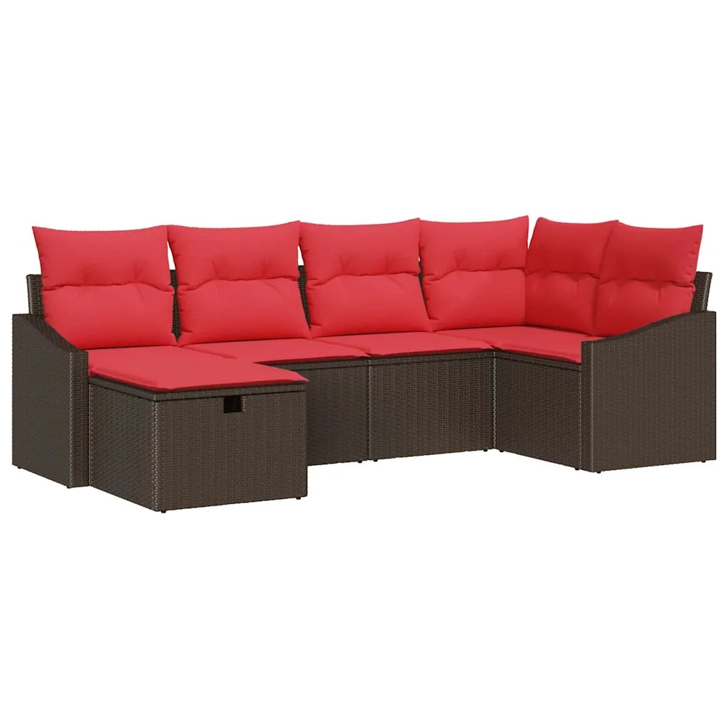 Set di divani 6 pz Marrone polyrattan 3359283