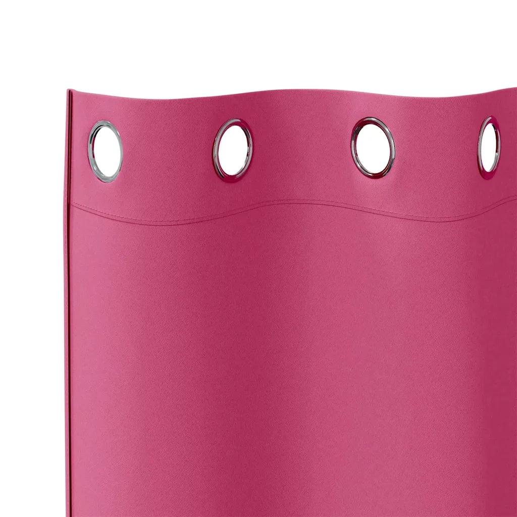 Tende Blackout con Anelli 2 pz Rosa Vivo 260 x 140 cm 4107407