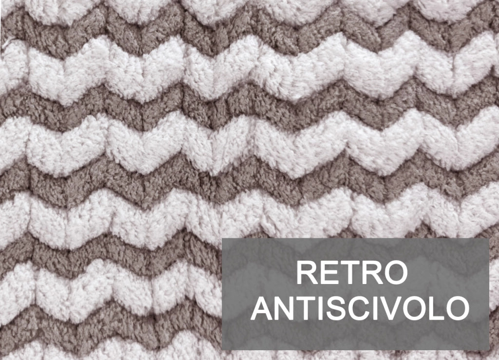 Tappeto Bagno Doccia Antiscivolo In Ciniglia Super Assorbente Modello Dots - 40x60 - Tortora