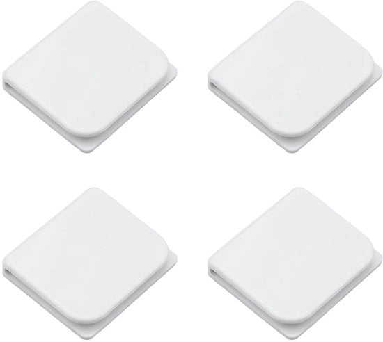 Clip per tenda doccia 4 pezzi - Autoadesivo - Eterno chiuso - Protezione da pioggia - Material ABS di alta qualità - Leggero 5 x 4 x 1 cm - Clip per tenda