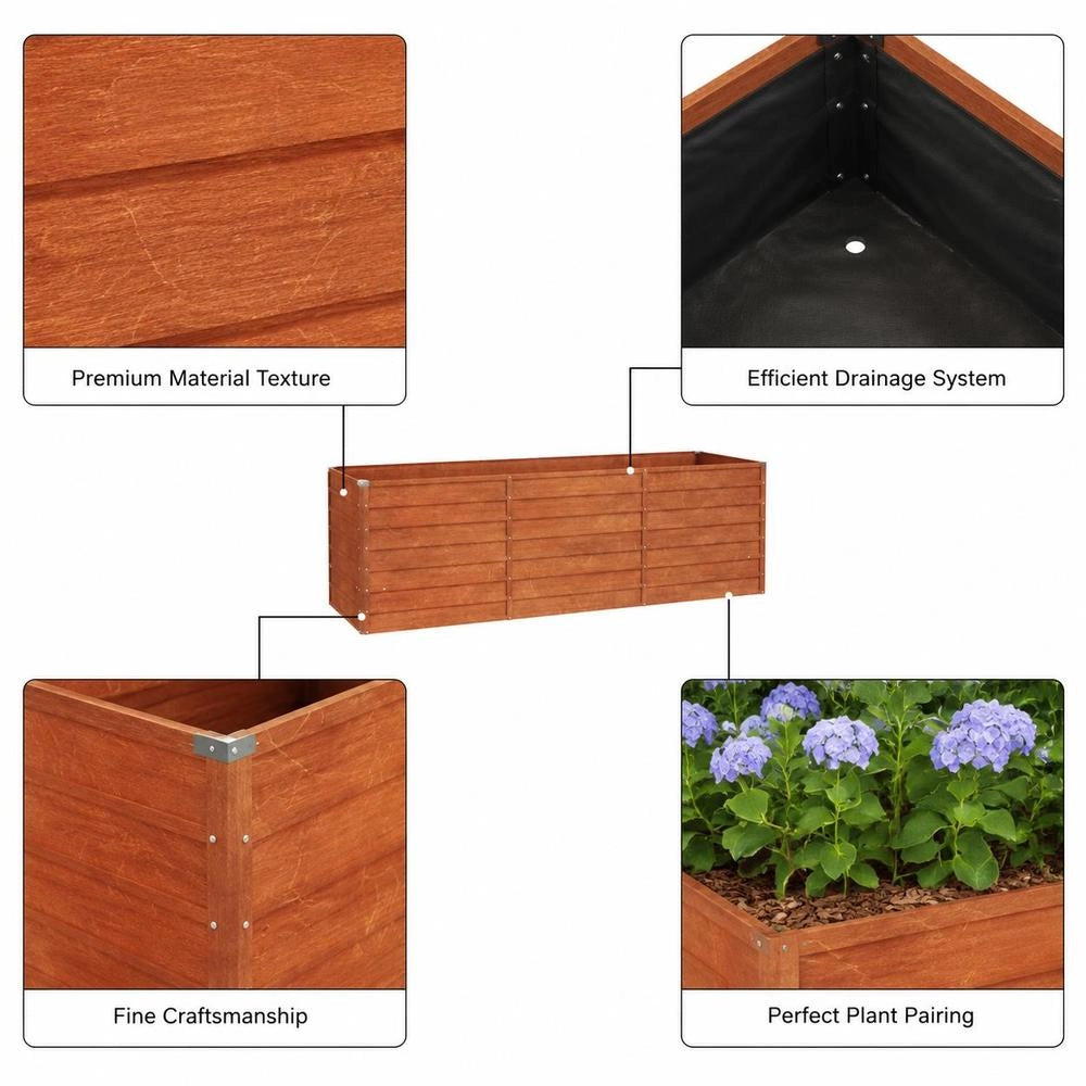 Rusty Raised Bed 240x80x77 Cm Corten Steel