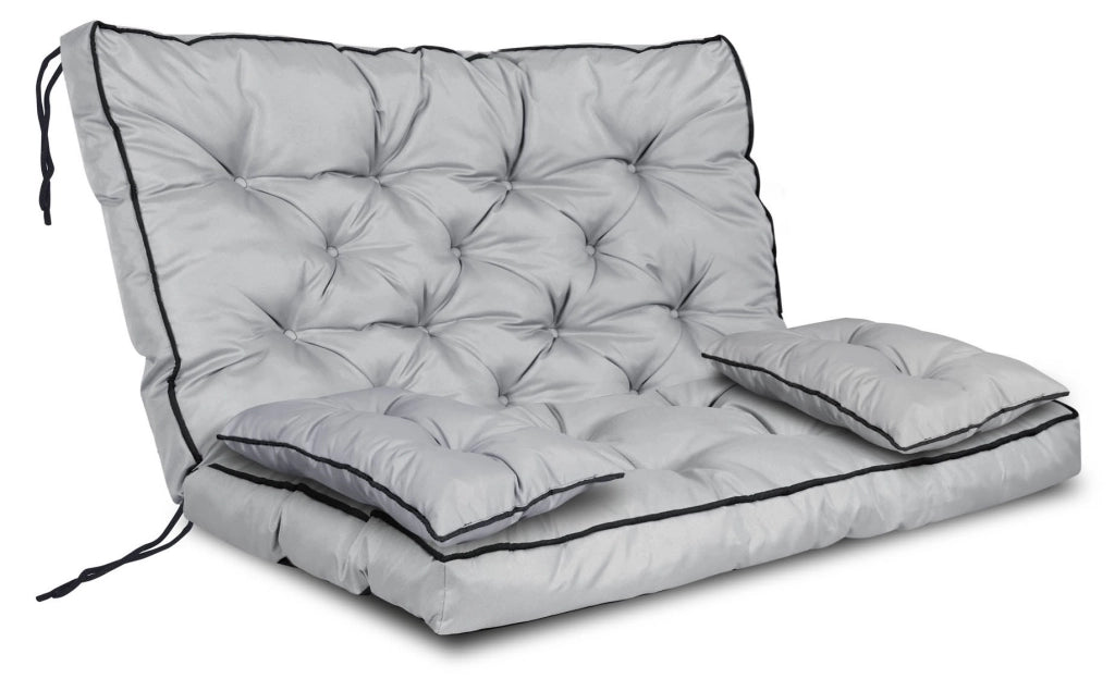 AIO FACTORY 100x60x50 cm Set da giardino impermeabile con cuscino grigio