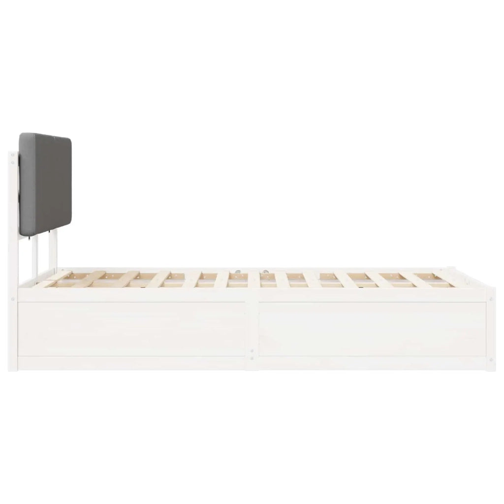 Letto con Testiera Rivestita Grigio chiaro 135 x 190 cm 3398173