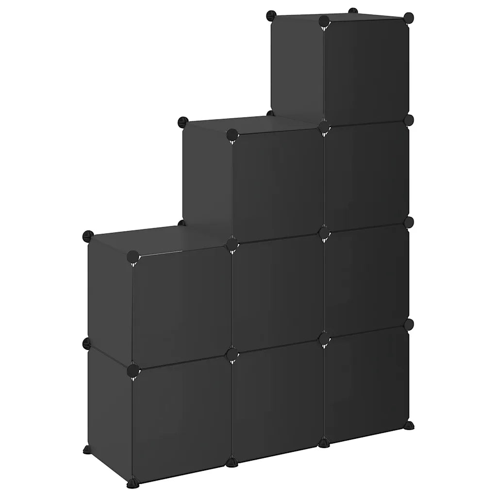 Organizzatore Portaoggetti con 9 Cubi Nero in PP CFW5828619