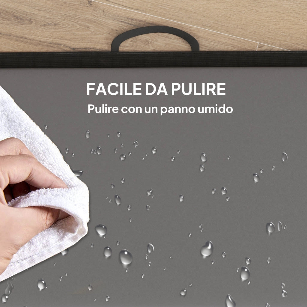Tappetino Ginnastica Pieghevole 240x120x5 cm Antiscivolo Materassino Fitness Grigio