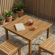 Piano del tavolo 80 x 80 x 3,5 cm Quadrato Legno di teak solido 42033147