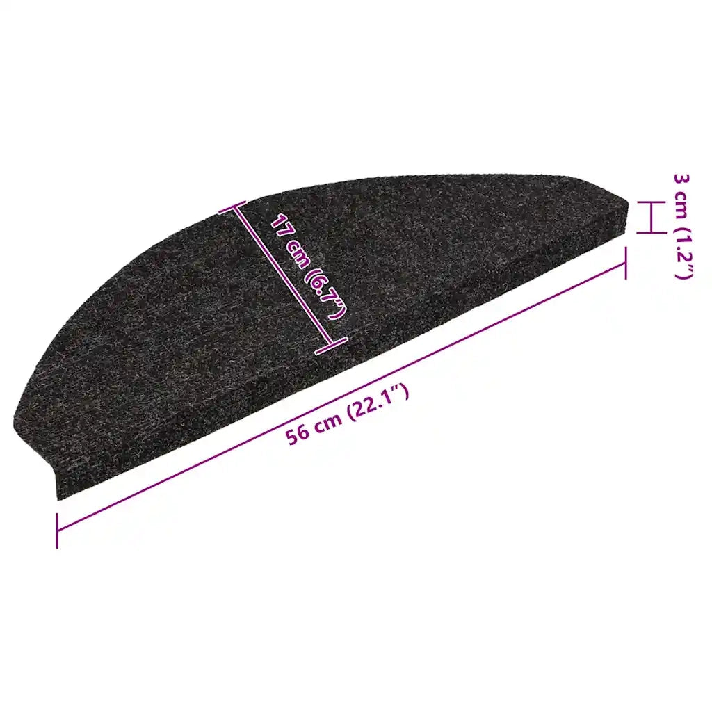 Tappeti Adesivi per Scale 15 pz 56x17x3 cm Nero